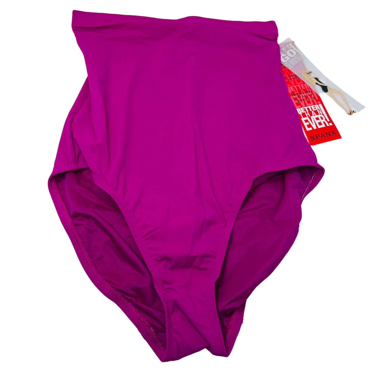 NEW! Spanx High Rise Swim Bottoms Berry Beach Shapewear Slimming - 6