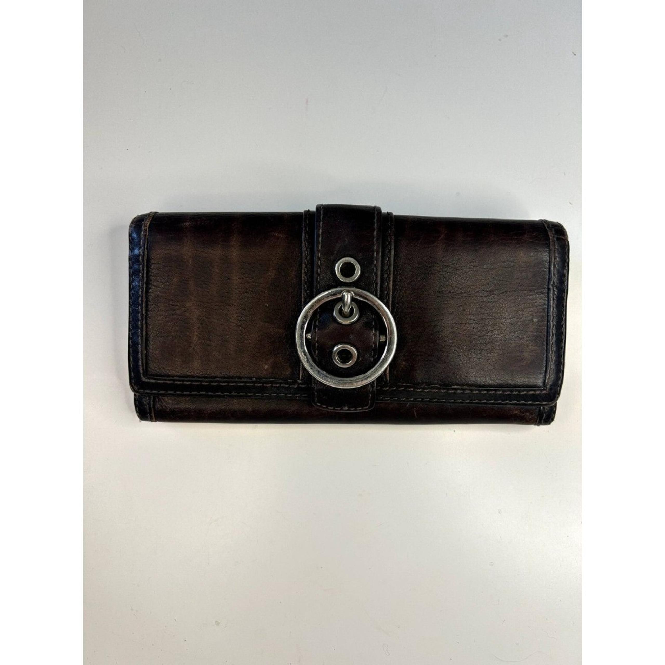 COACH Vintage Ali Envelope Wallet Brown Orange
