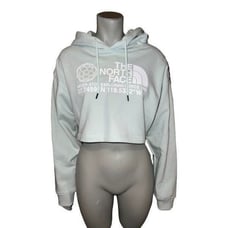 The North Face Womens Green Mist Coordinates Crop Drop Pullover Hoodie Large NWT