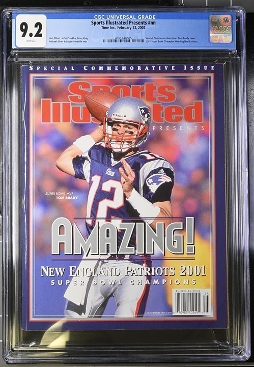 CGC 9.2 NEWSSTAND EDITION Sports Illustrated-Tom Brady-February 13 2002