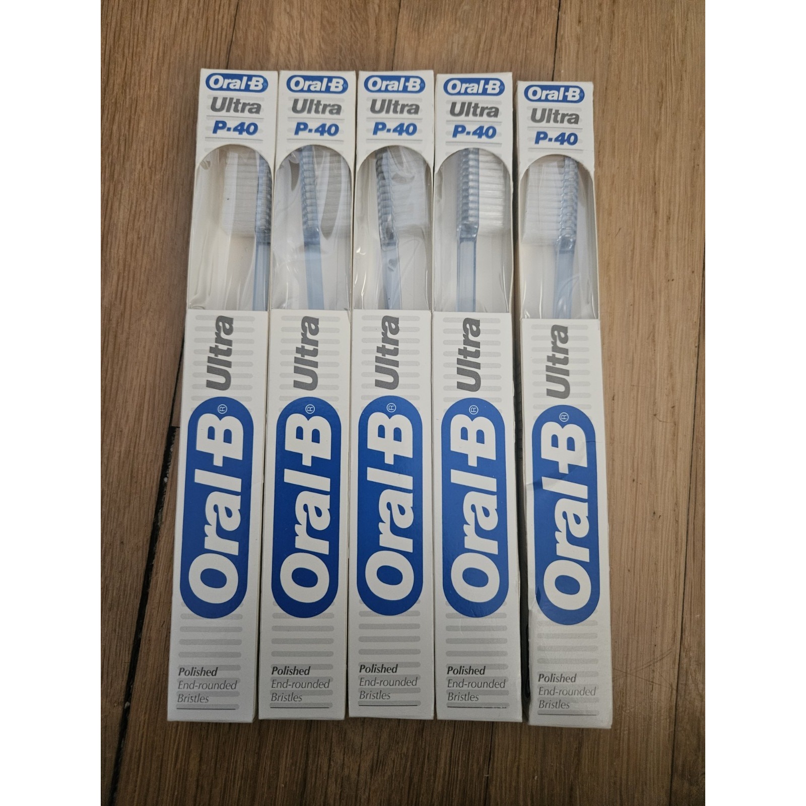 Vintage 1987 Oral-B Ultra P40 Adult Translucent Light Blue Toothbrush Lot Of 5