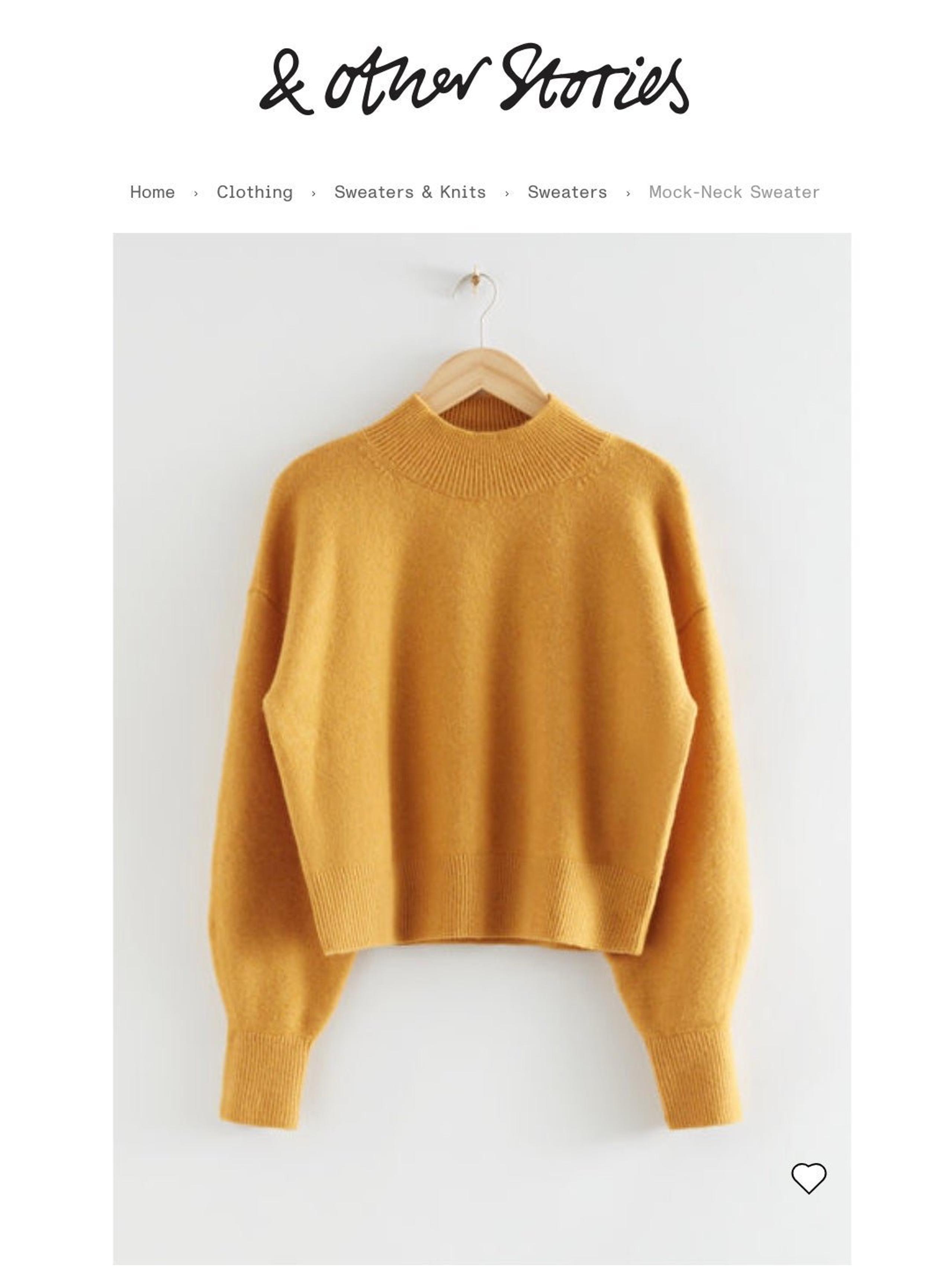 & other stories mock-neck yellow sweater
