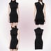 RTA Black Holly Twister Jersey Draped Sleeveless Dress Cotton Mini Mockneck 0