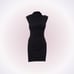 RTA Black Holly Twister Jersey Draped Sleeveless Dress Cotton Mini Mockneck 0
