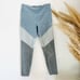 OUTDOOR VOICES Light Dark Blue Grey Colorblock 7/8 Ankle Workout Gym Leggings M