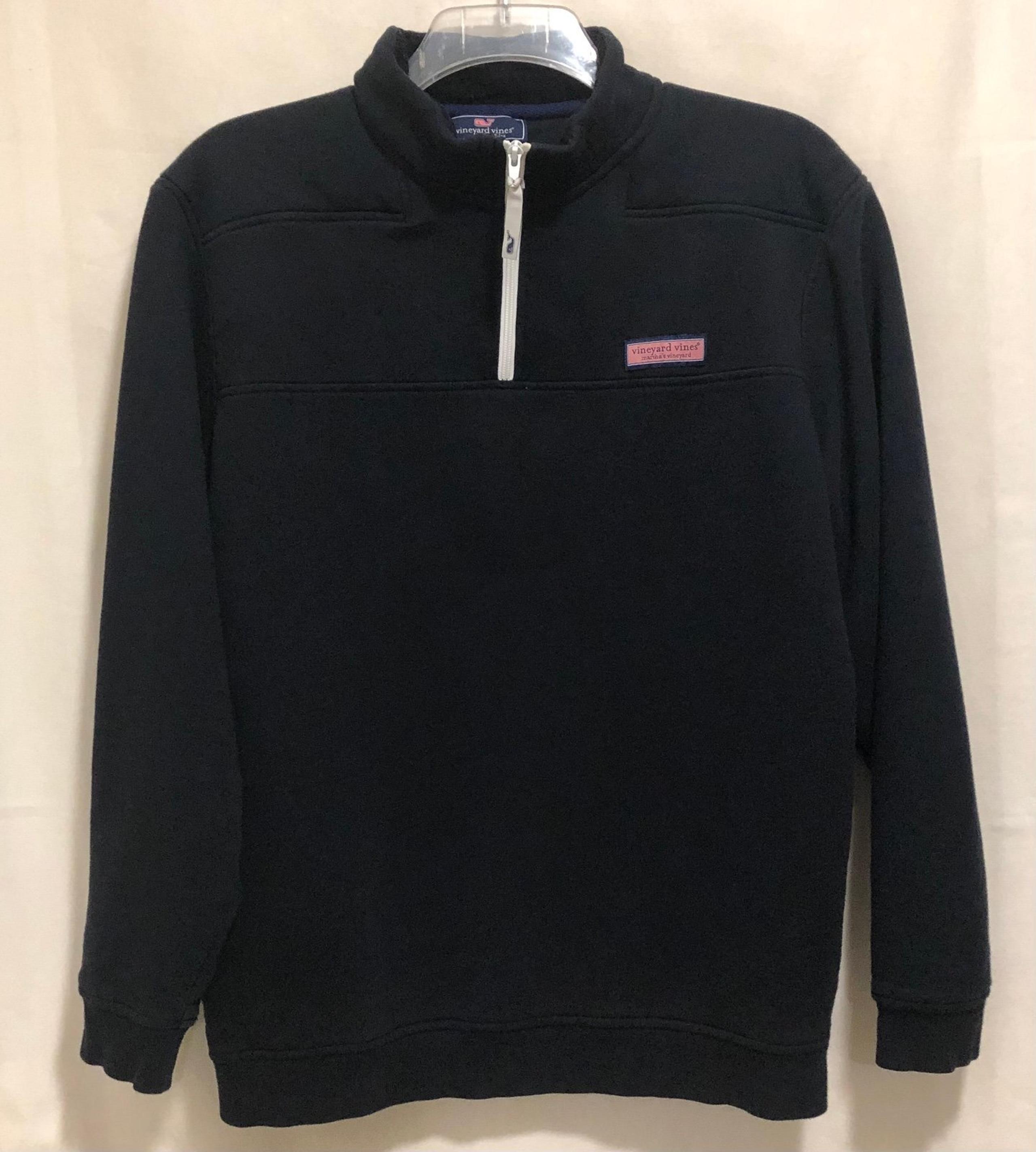 Men’s Vineyard Vines Quarter Zip Navy Blue Pink Logo  Structured Pullover Lg
