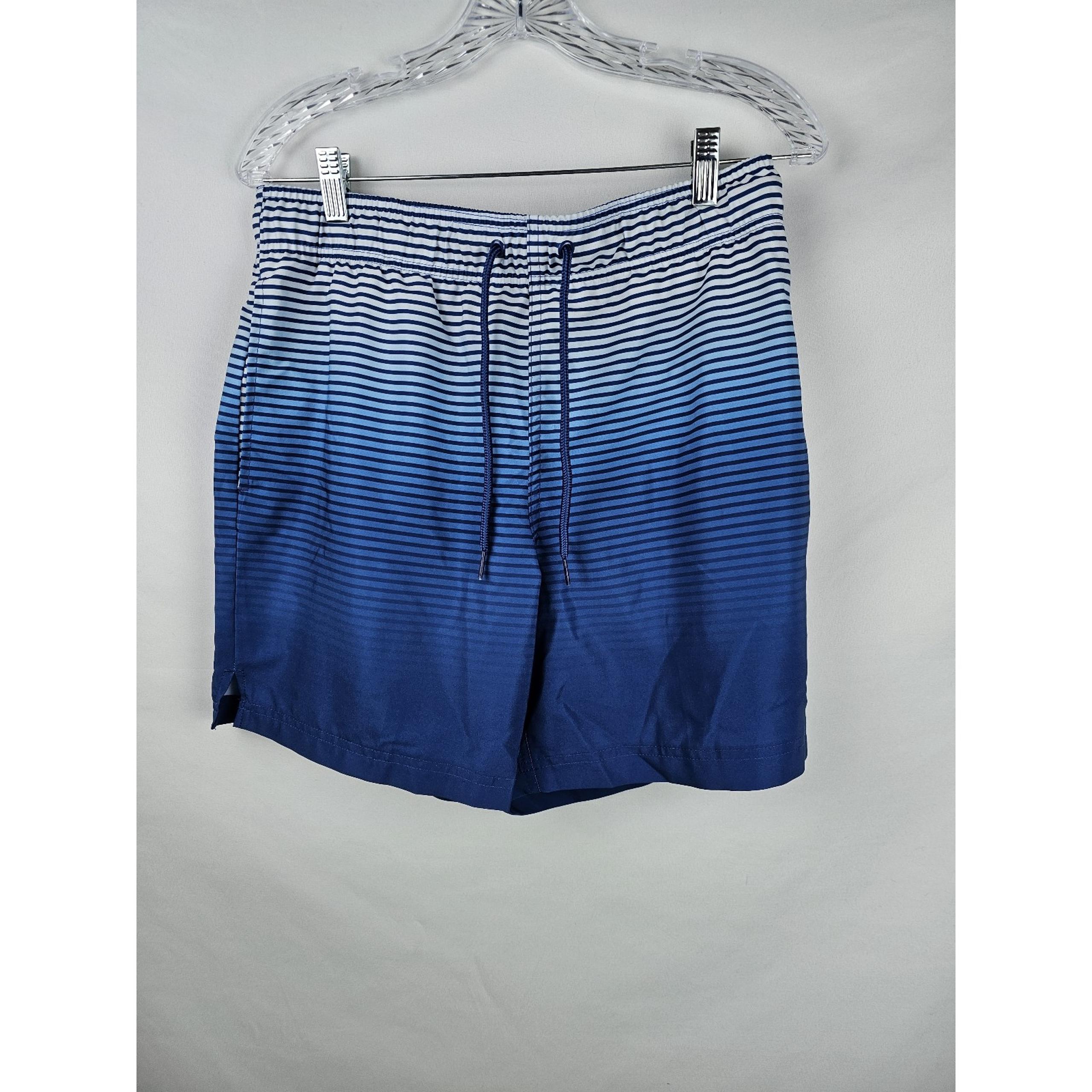 George Blue Ombre Swim Trunks Men's Med Pockets Lining