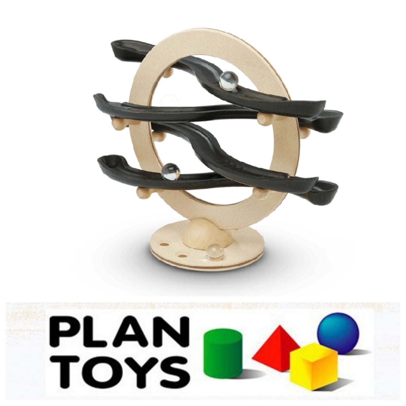 PlanToys Modern Classic Natural Rubber Wood Curvy Click Clack