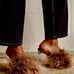 Free People Jeffrey Campbell Daisy Feather Sandal Lucite Heel Brown