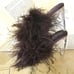 Free People Jeffrey Campbell Daisy Feather Sandal Lucite Heel Brown