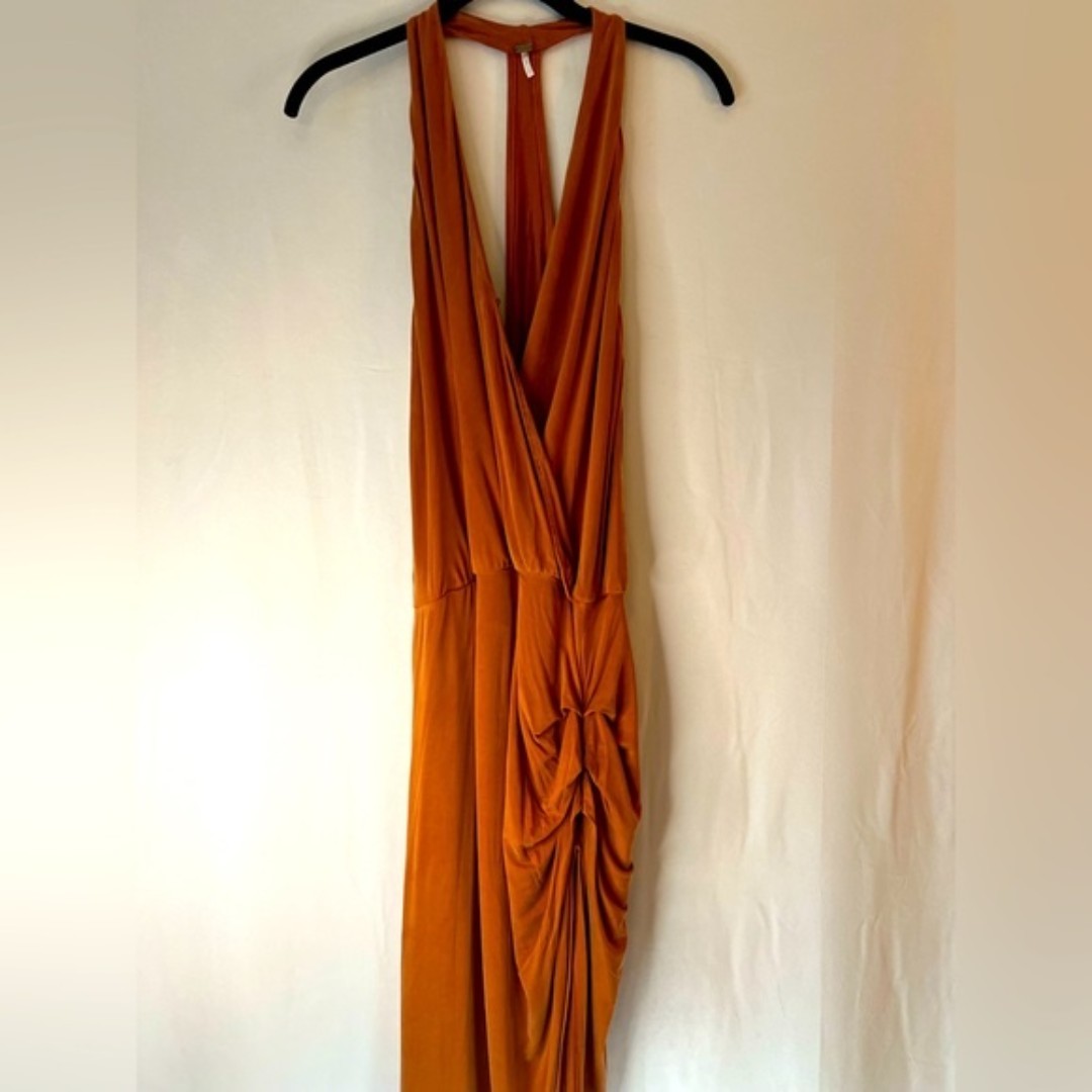YFB Gorgeous Ruched Long One Sided Sleeveless Dress with Mini Lining - Sz Large