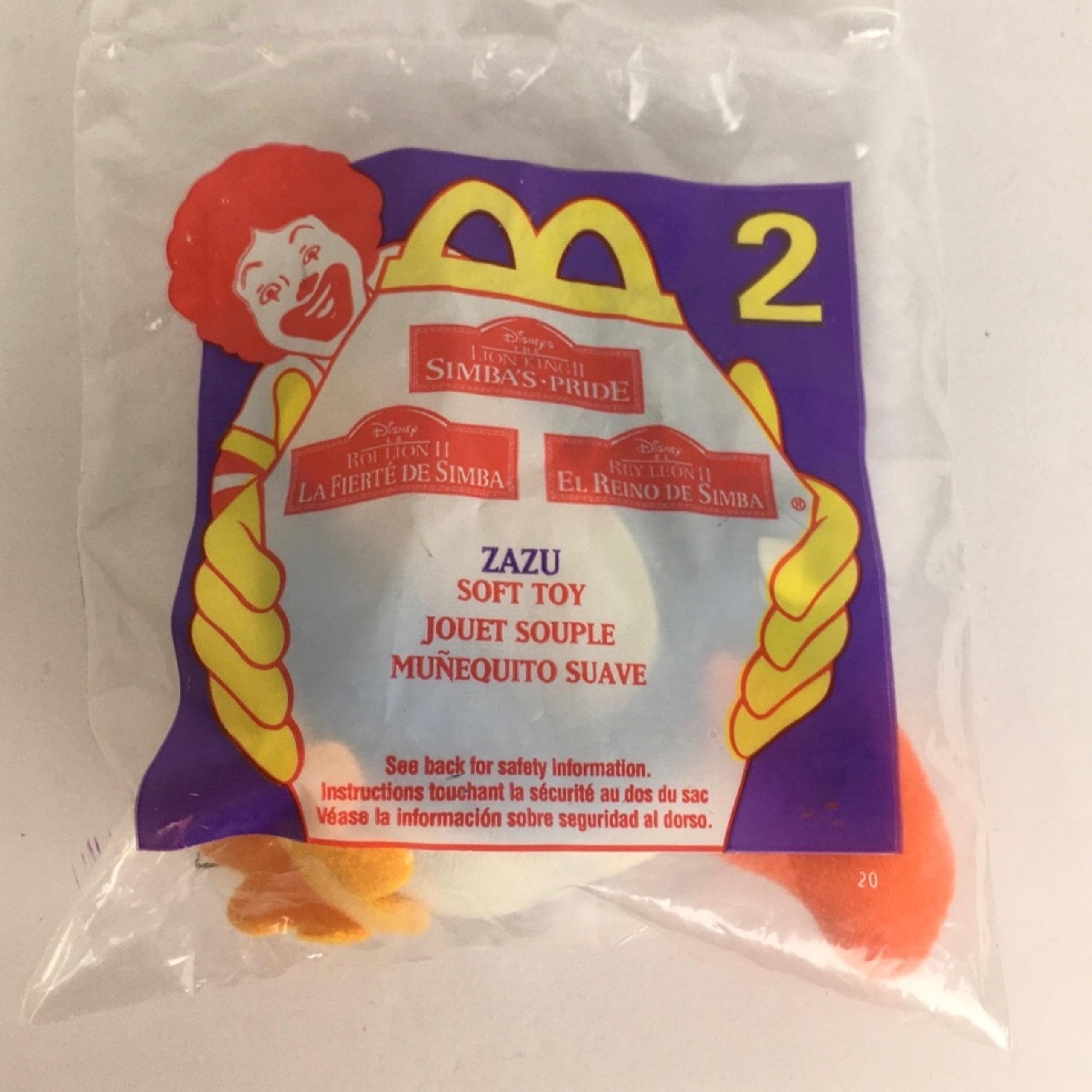 Disney The Lion King Zazu McDonalds Soft Plush Toy Vintage 1998