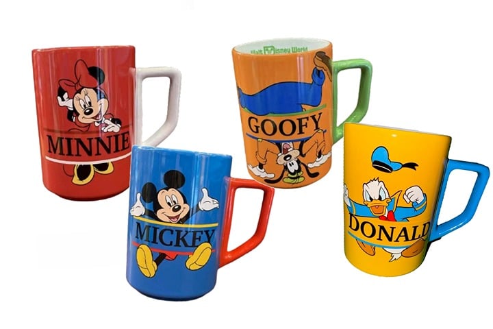 Disney Parks Set of 4 Mugs Mickey, Minnie, Donald & Goofy