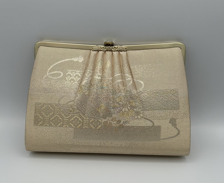 Vintage Japanese Kimono Silk Bag Clutch Bag Floral Design Evening Party Cocktail