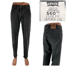 Levis 560 Jeans Mens 30 X 30 (actual) Loose Fit Tapered Black USA Vintage 2001