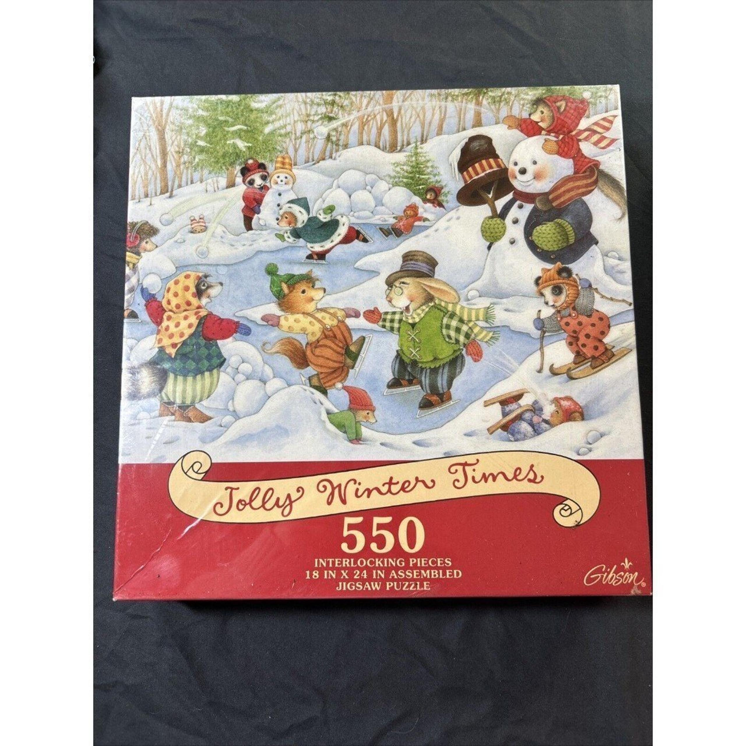 Gibson "Jolly Winter Times" 550 piece Jigsaw Puzzle - 18" x 24" Brand New Sealed