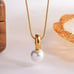 14K Gold Womens Solitaire White Natural Pearl Necklace 16 18 Chain New Jewelry