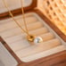14K Gold Womens Solitaire White Natural Pearl Necklace 16 18 Chain New Jewelry