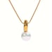 14K Gold Womens Solitaire White Natural Pearl Necklace 16 18 Chain New Jewelry