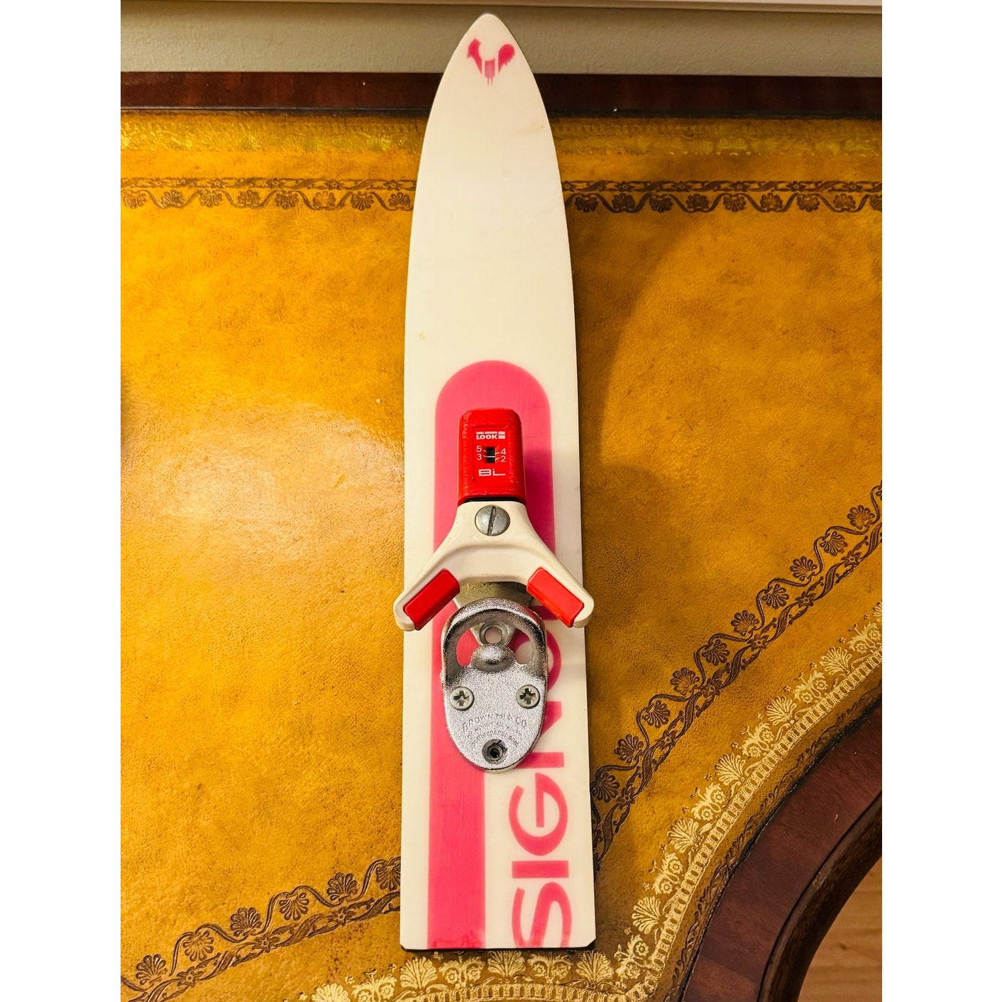 Rossignol Ski Binding Wall Mounted Recycled Bar Side Bottle Opener