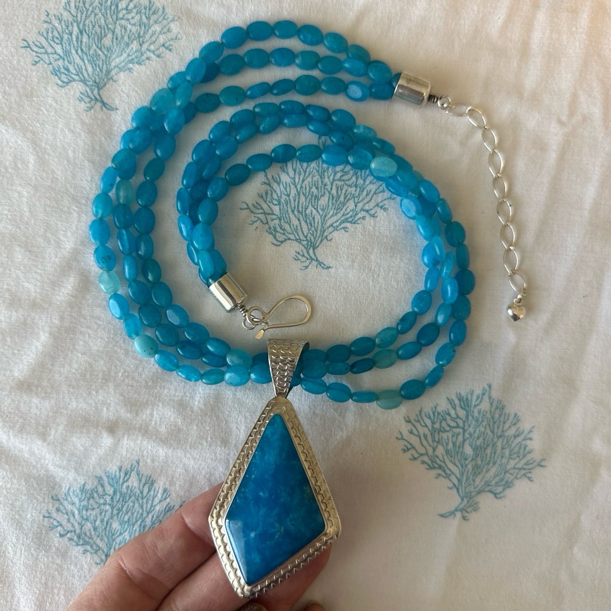 Jay King RARE Blue Sakura Stone Necklace with Pendant