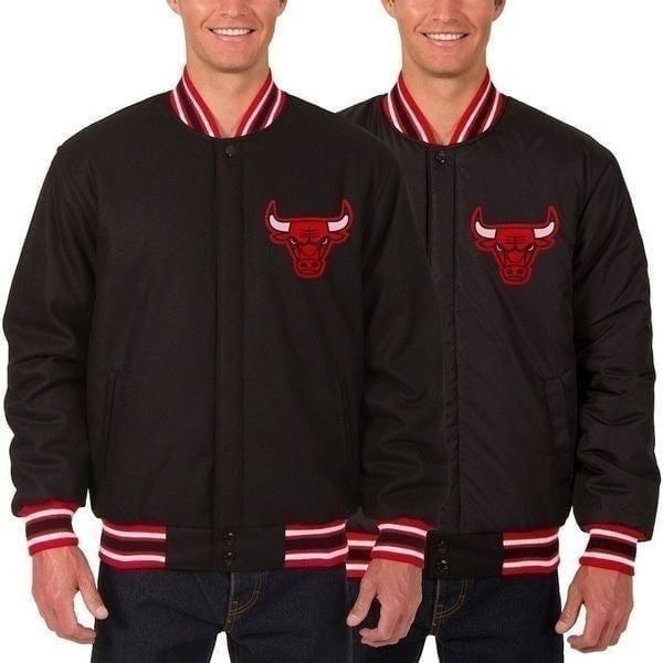 Chicago Bulls JH Design Reversible Wool Logo Jacket - Black size 3xl