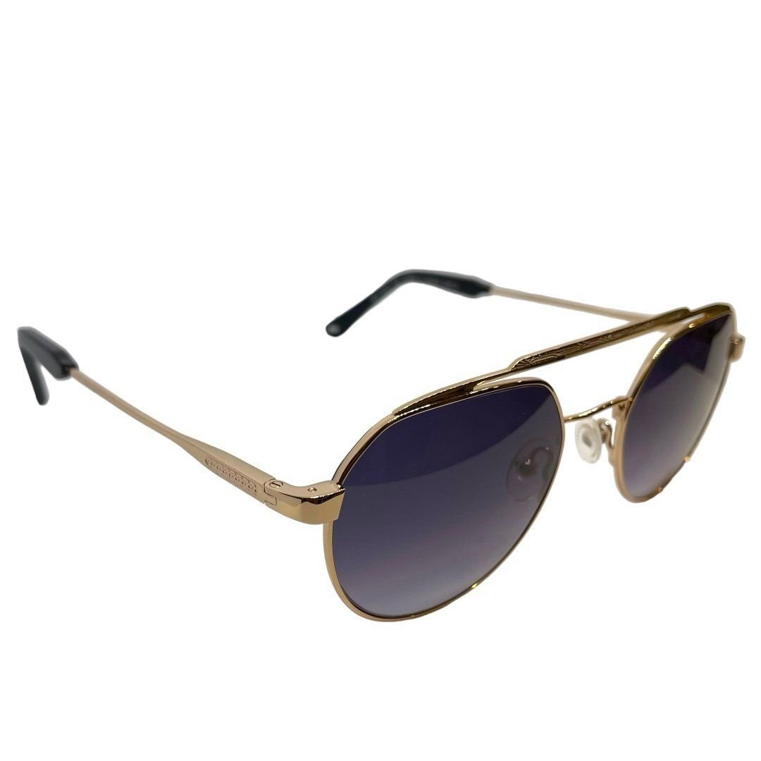 MO Sun Rx 203M C 50-20 CAT.3 Round Full Rim Sunglasses - Gold Black