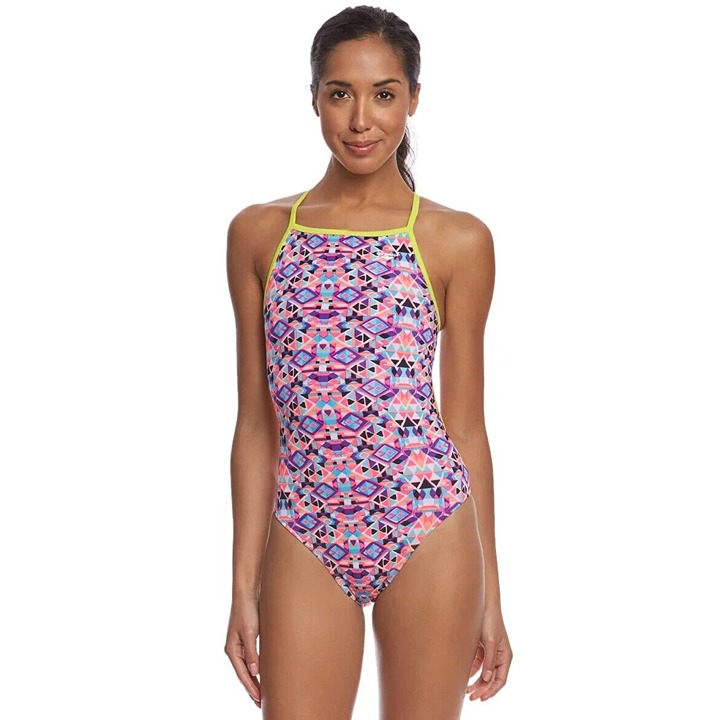 The Finals Funnies Girls Rainbow Flutterback One Piece Swimsuit Pink 28 US 10