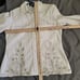 Why White Denim Suit Wo's Sz 8 Rhinestone Embroidered Laced Diamond Pearl Accent