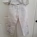 Why White Denim Suit Wo's Sz 8 Rhinestone Embroidered Laced Diamond Pearl Accent