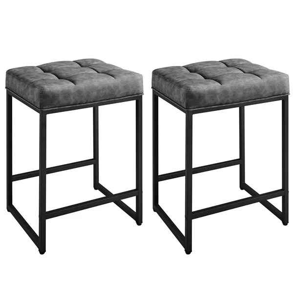 Modern 24 Bar Stools Set of 2 for Kitchen Island Counter Height Bar Stools