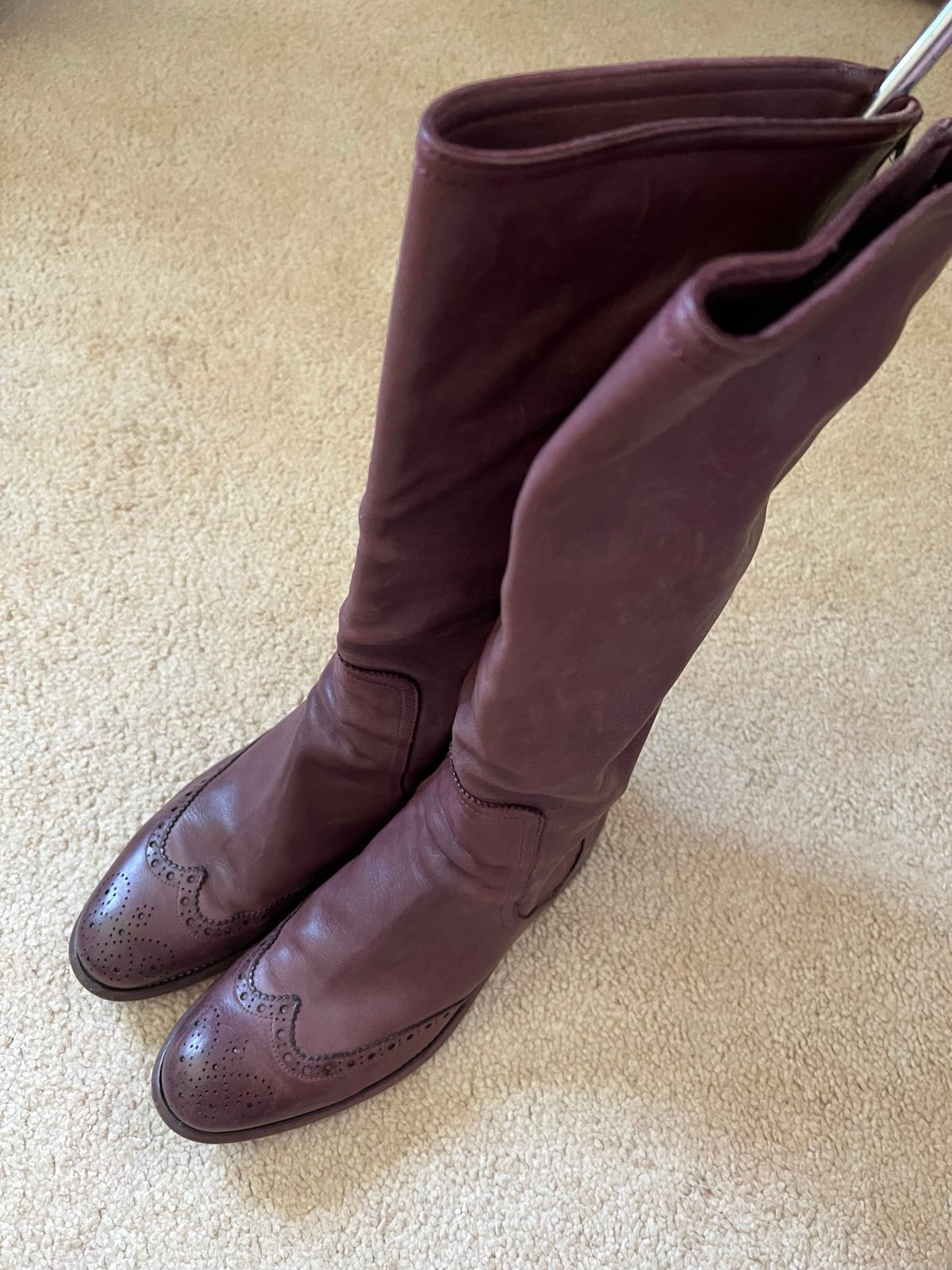 Paul Smiths Womens Burgundy Leather Boots