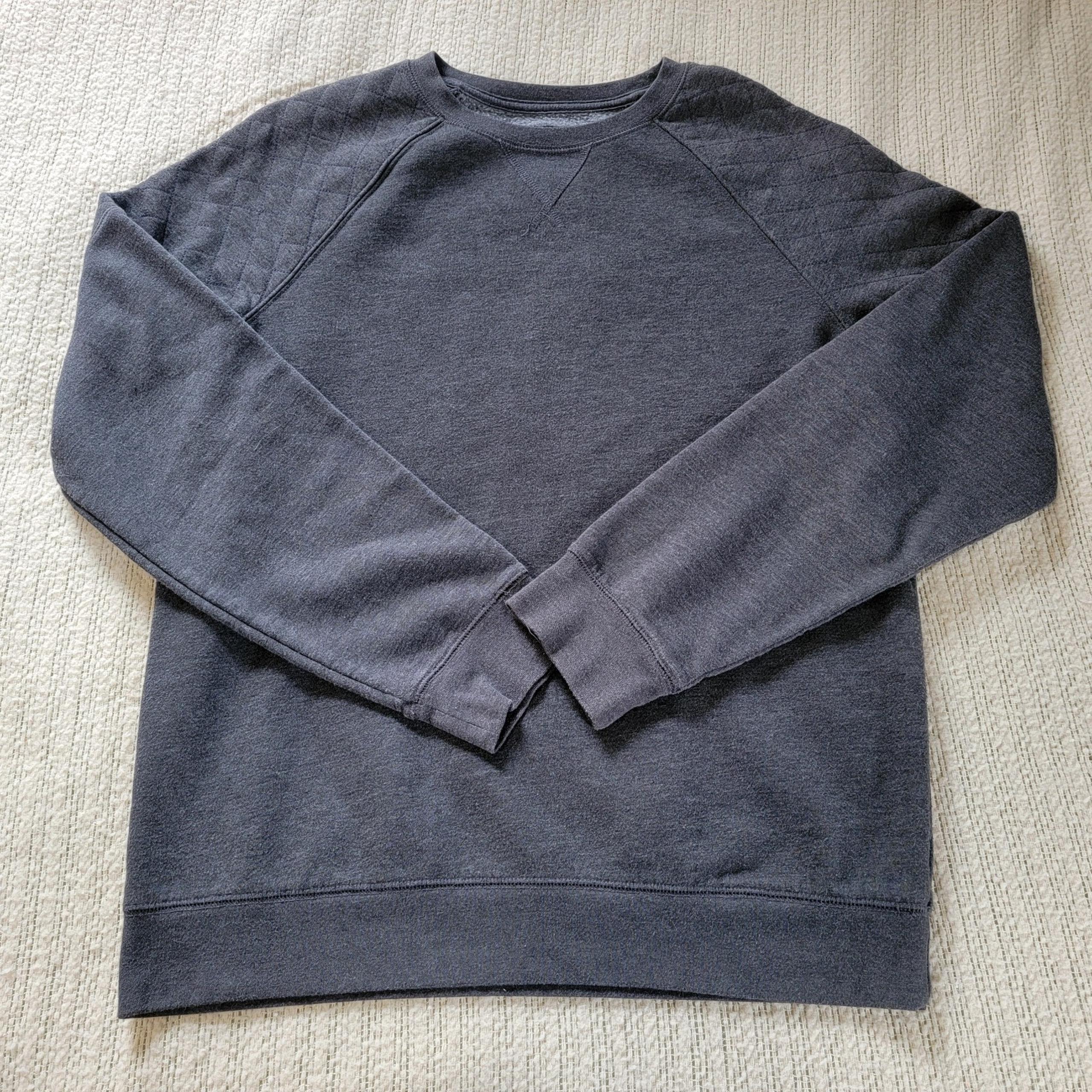 Men's Urban Pipeline Quilted Shoulder Gray Pullover Sweatshirt Large