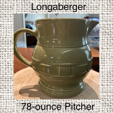 Longaberger 78 oz Sage Woven Tradition Pottery Pitcher