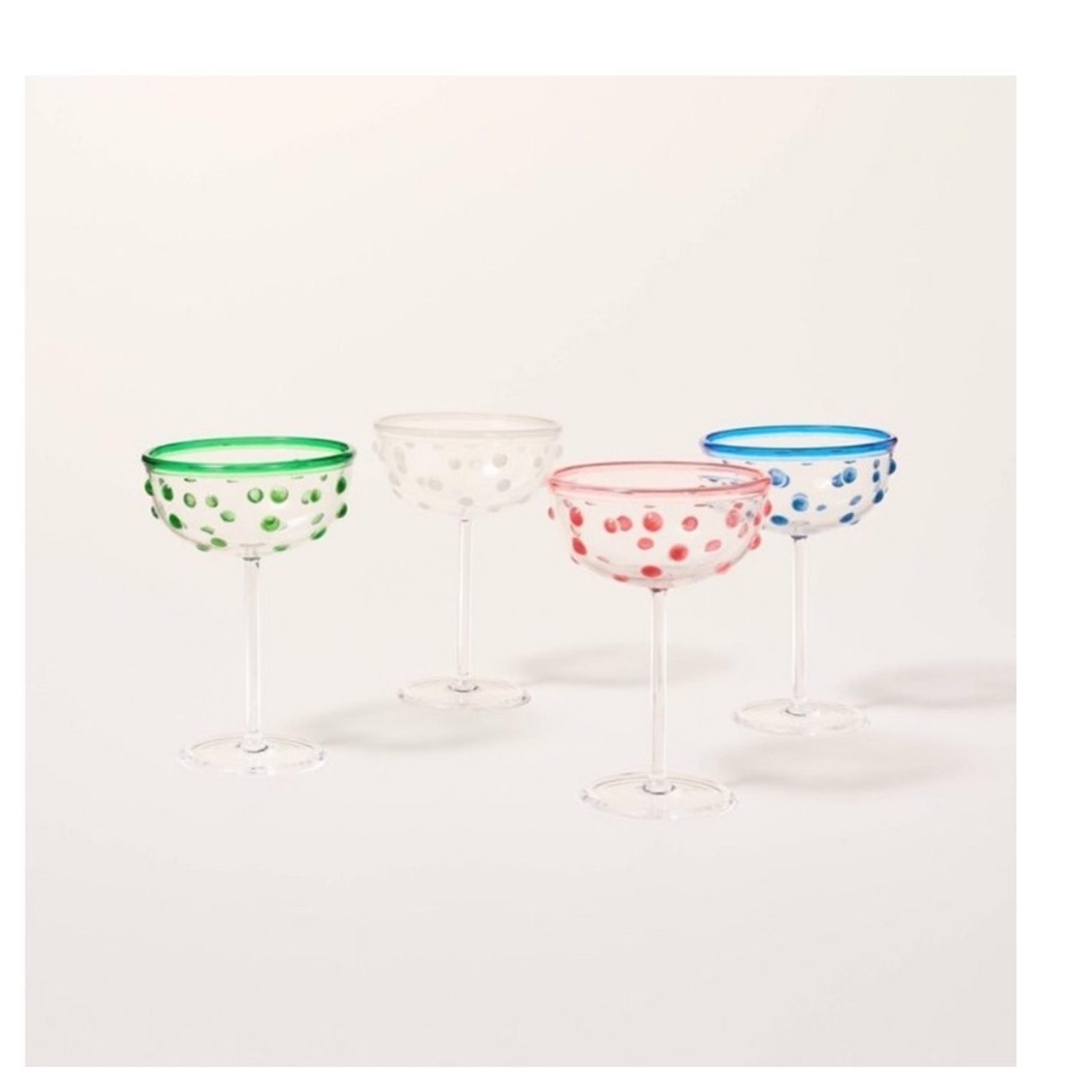 Kate Spade x target bobble 4 different colors coupe martini drinking glasses new