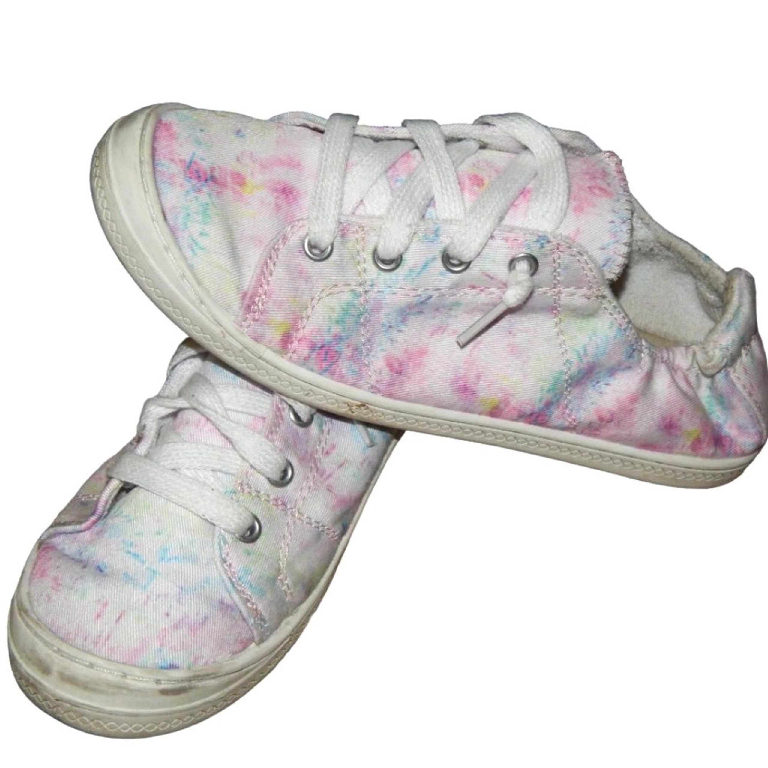 TIME AND TRU women's 7.5 pastel tie dye scrunch back slip on casual sneakers