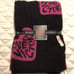 Victoria’s Secret Black Blanket With Pink Hearts and Fringe NWT 50” x 60” Read