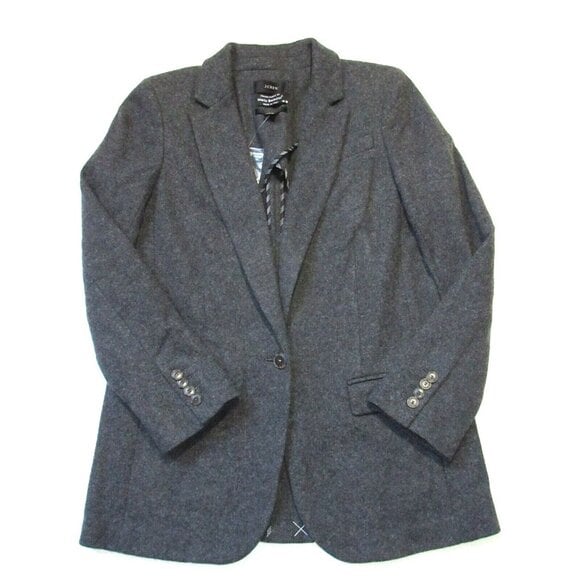 NWT J.Crew Alfie Blazer in Dark Heather Gray Italian Knit Wool Blend Jacket 6