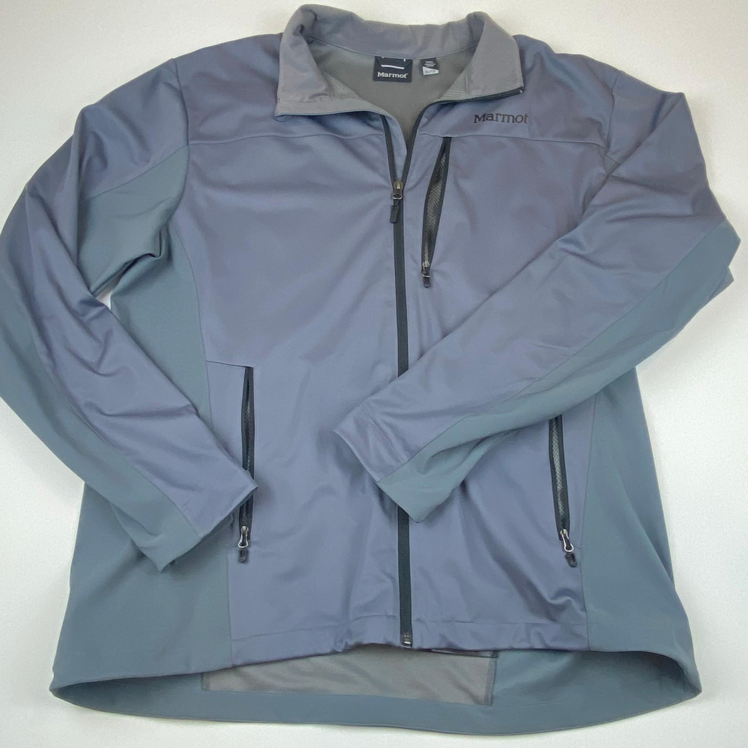 Marmot Jacket Mens XXL Grey Gore Windstopper Outdoor Soft Shell Camp Full Zip