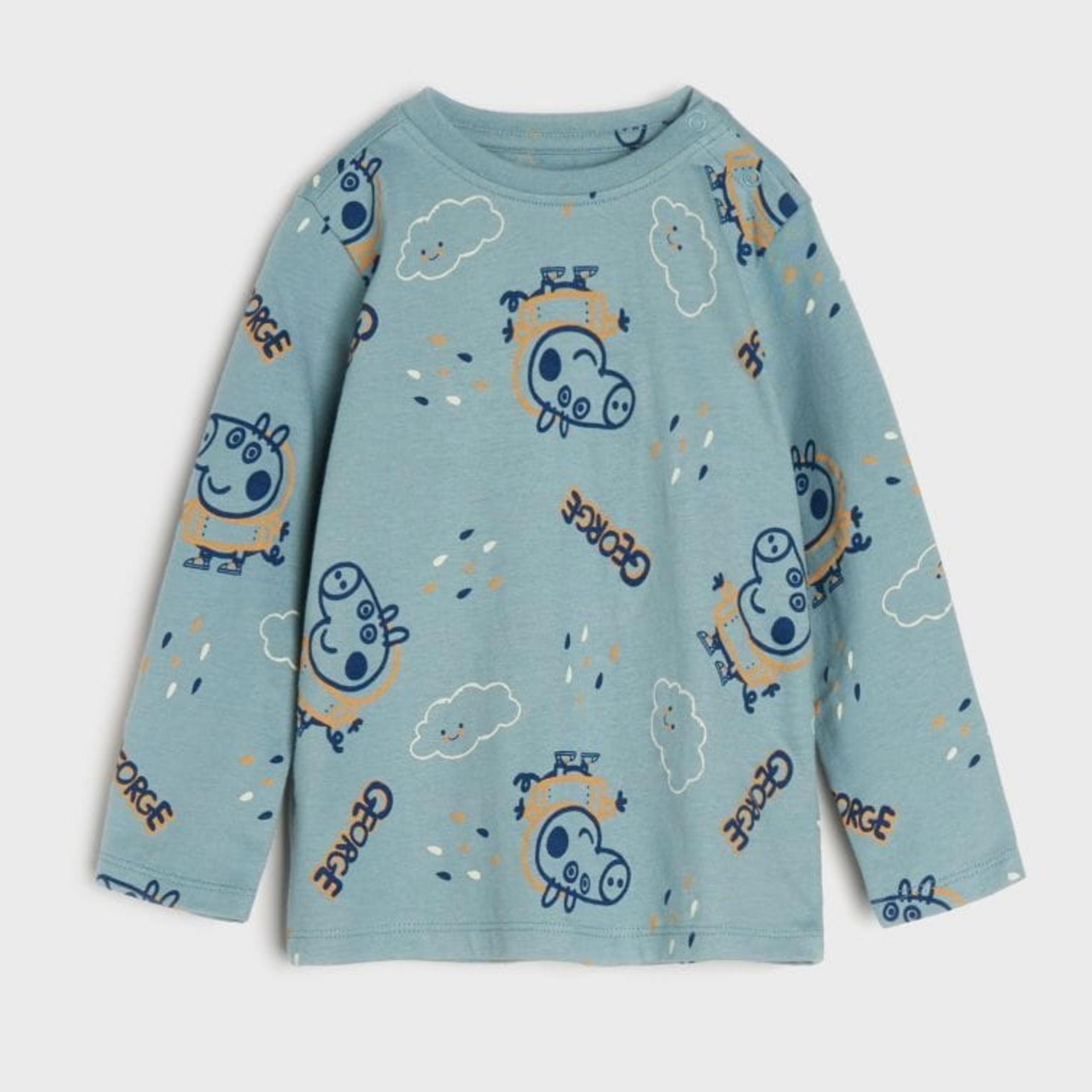 NWT Peppa Pig George Kids Toddler Long Sleeve T-shirt Tee Cotton 3T