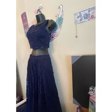 Women's City Triangle Skirt 2pc Set Lace Overlay ,Tulle Skirt