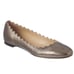 CHLOÉ Lauren Scalloped Metallic Leather Ballerina Flat In Gold size 38 / 7.5