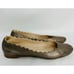 CHLOÉ Lauren Scalloped Metallic Leather Ballerina Flat In Gold size 38 / 7.5