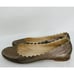 CHLOÉ Lauren Scalloped Metallic Leather Ballerina Flat In Gold size 38 / 7.5