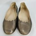 CHLOÉ Lauren Scalloped Metallic Leather Ballerina Flat In Gold size 38 / 7.5