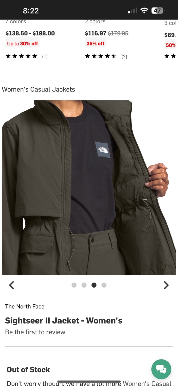 The North Face Sightseer II Jacket Women's small green