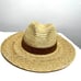 NWT GIGI Pip Hat Tan Straw Fedora Wide Brim w/ Black Band Women Sun Beach Resort