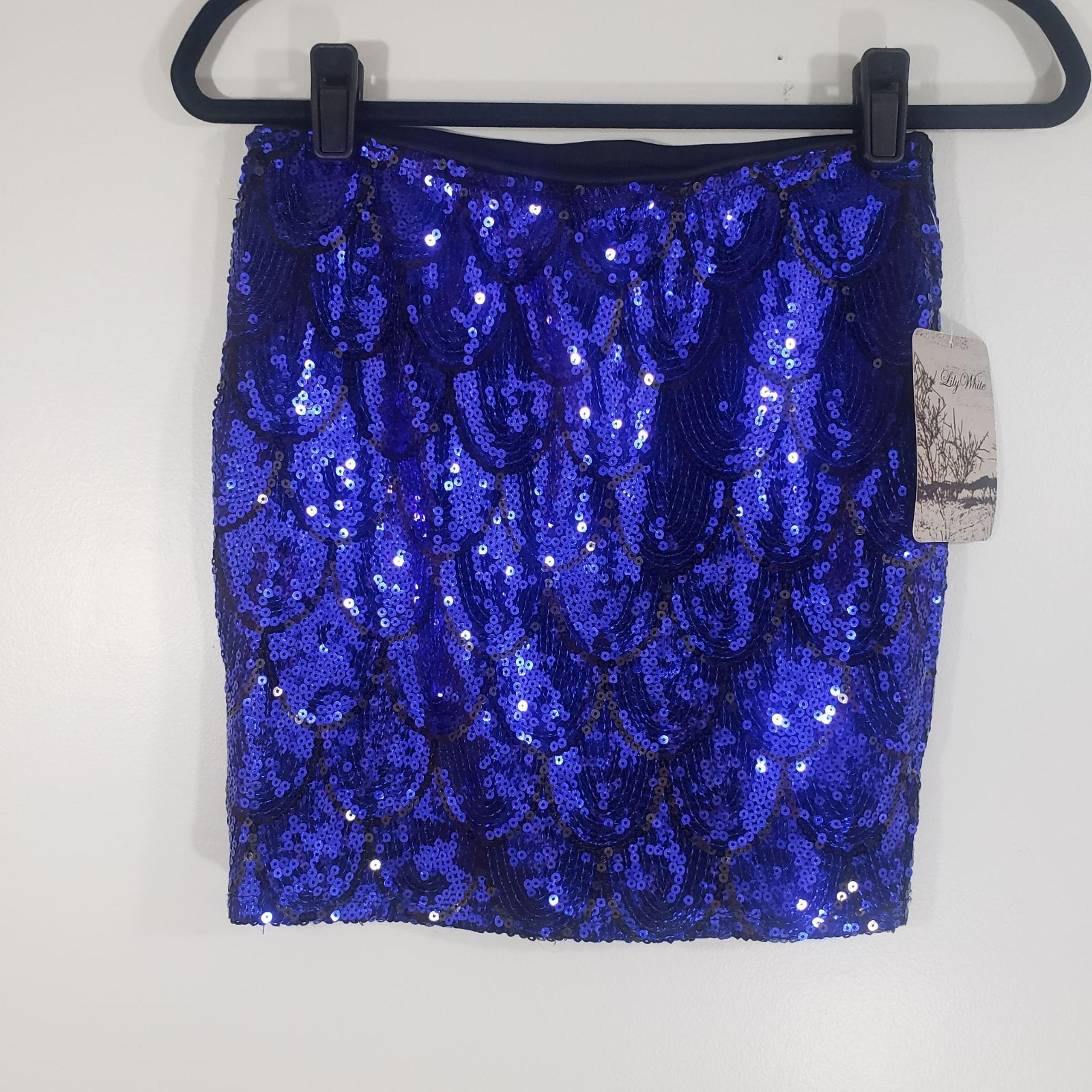 LILY WHITE mermaid sequin mini skirt
