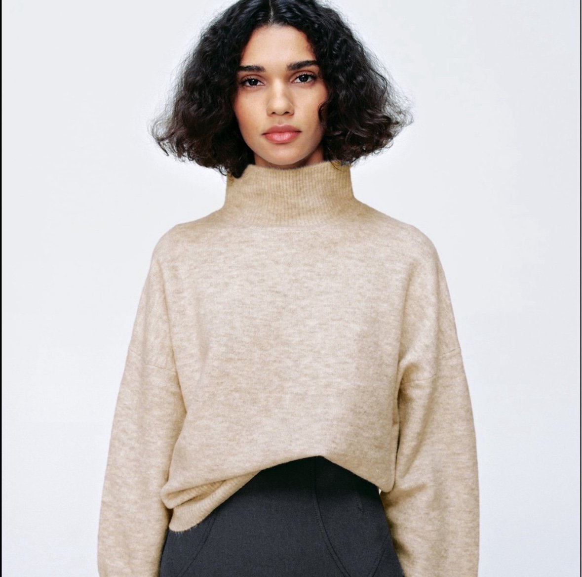 ZARA WOOL AND ACRYLIC BLEND TURTLENECK SWEATER M
