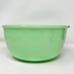 Jadite McKee Uranium Glass Mixing Bowl Double Handles 4.5 Tall x 9.13 Diameter